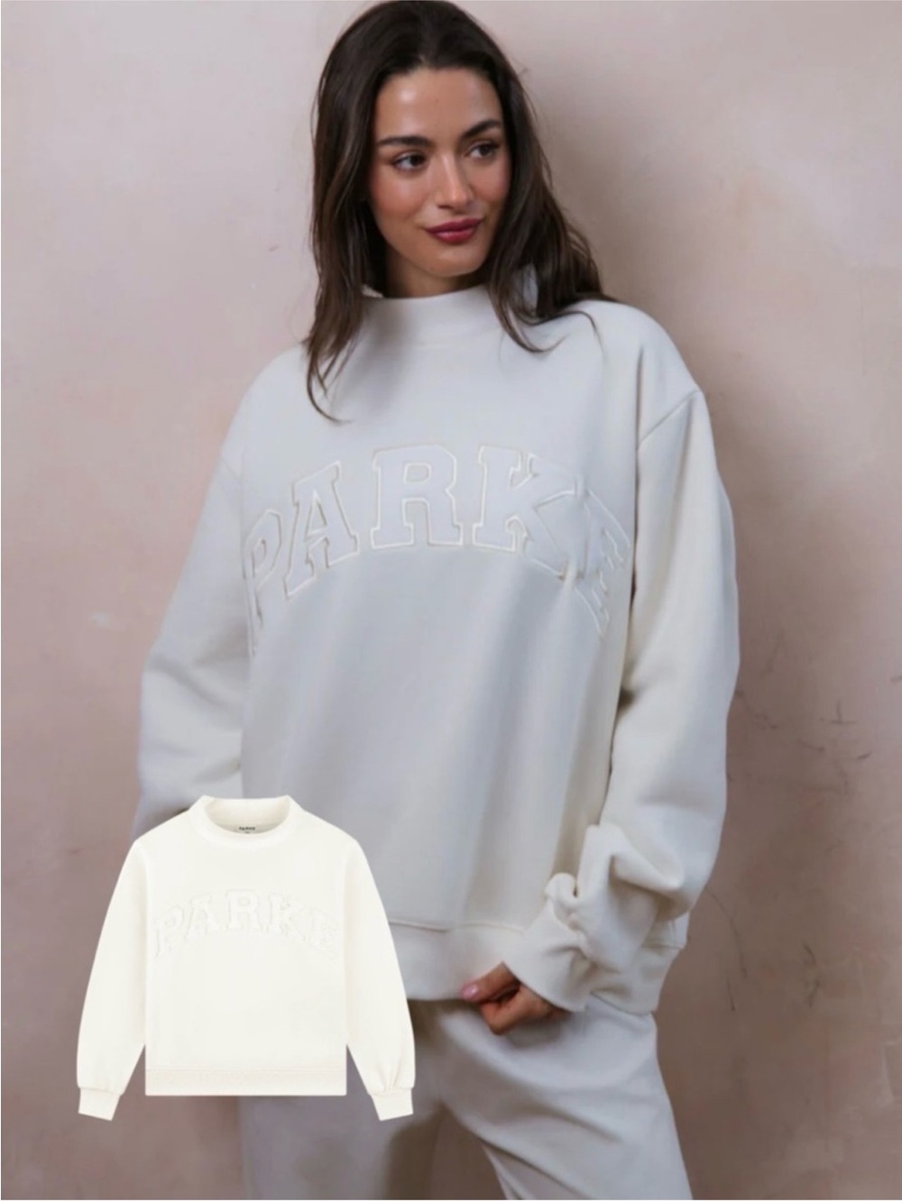 PARKE BRIDAL EDIT VARSITY MOCKNECK IN PEARL SZ S/M New